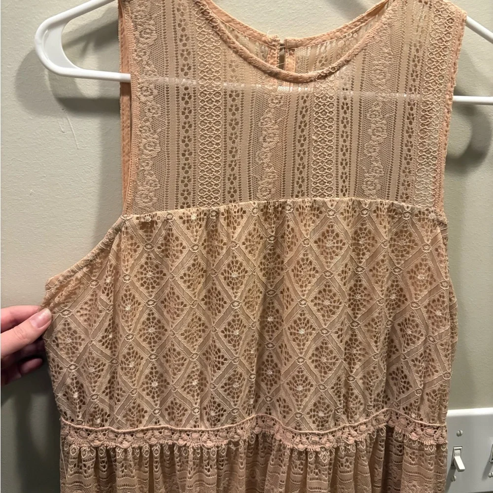 🔥 2/$10 3/12$ Altar'd State Lace large pink Mini Dress - Picture 3 of 7